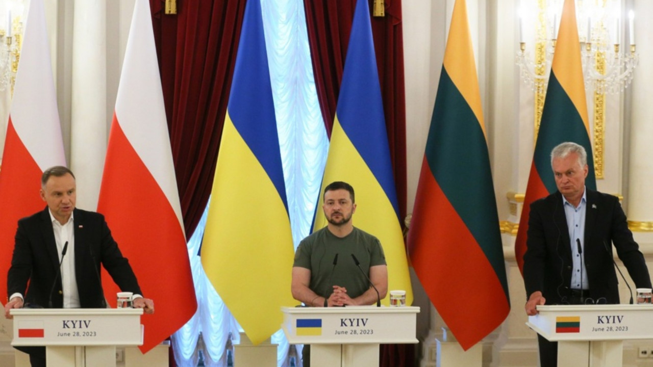 Volodimir Zelenski sa predsednicima Poljske i Litvanije