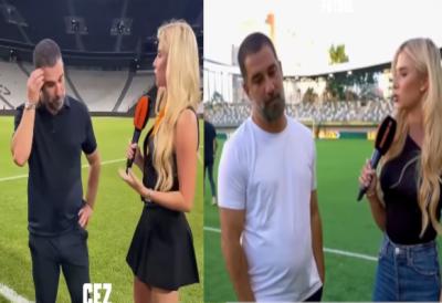 Trener Šahtara Arda Turan izognil pogledu novinarke, sprožil ugibanja