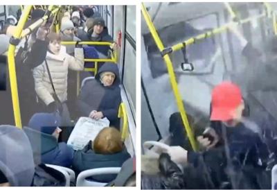 (VIDEO) Haos: Saobraćajni znak probio prozor autobusa - jedan učenik povređen, staklo letelo na sve strane