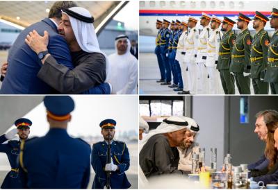 Prvi evropski i treći svetski lider koji je posetio Emirate od početka rata: Pogledajte kako je šeik bin Zajed dočekao Vučića (FOTO/VIDEO)