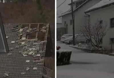 Vetar čupao stabla i krovove, delovi zemlje se i zabeleli: Zbog oluje u Sloveniji popaljeni alarmi (VIDEO)