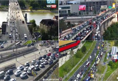 Veliki delovi Beograda u totalnoj blokadi: Automobili stoje u mestu, formirale se kilometarske kolone  - Mapa deonica koje morate da izbegnete (FOTO/MAPA)