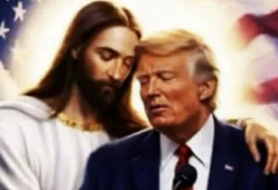 Ponovo provocira - Tramp novim skandalom zapalio mreže: Objavio novu AI sliku na kojoj ga Isus grli