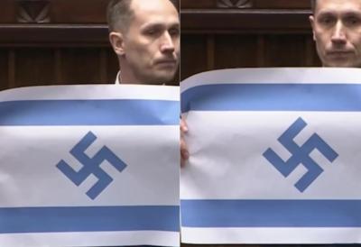 (VIDEO) Skandal u poljskom parlamentu: Političar razvio zastavu Izraela sa nacističkim simbolom, stigle oštre reakcije - ''Možda ste primetili da nas Jevreje više nije tako lako maltretirati...''
