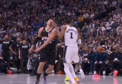 VEMBANJAMA UDARIO JOKIĆA! Raskrvario nos Srbinu i dobio tri slobodna bacanja (VIDEO)