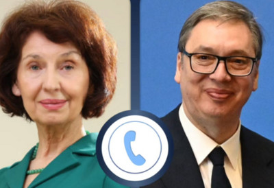 VUČIĆ RAZGOVARAO SA PREDSEDNICOM SEVERNE MAKEDONIJE "Između naših zemalja postoji spremnost da nastavimo da razvijamo bliske i prijateljske odnose"