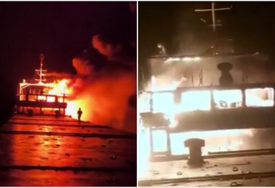 (FOTO/VIDEO) Turski brod potpuno izgoreo: Ruski dron uništio plovilo, kuvar poginuo na licu mesta - pokrenuta hitna spasilačka operacija
