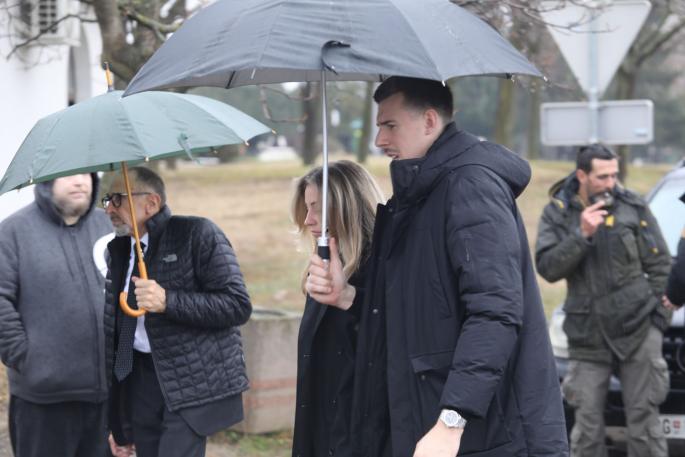 Vlatko Čančar na sahrani Dejana Milojevića