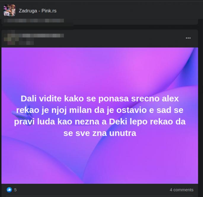 fanovi o Aleksandrinom i Dejanovom raskidu