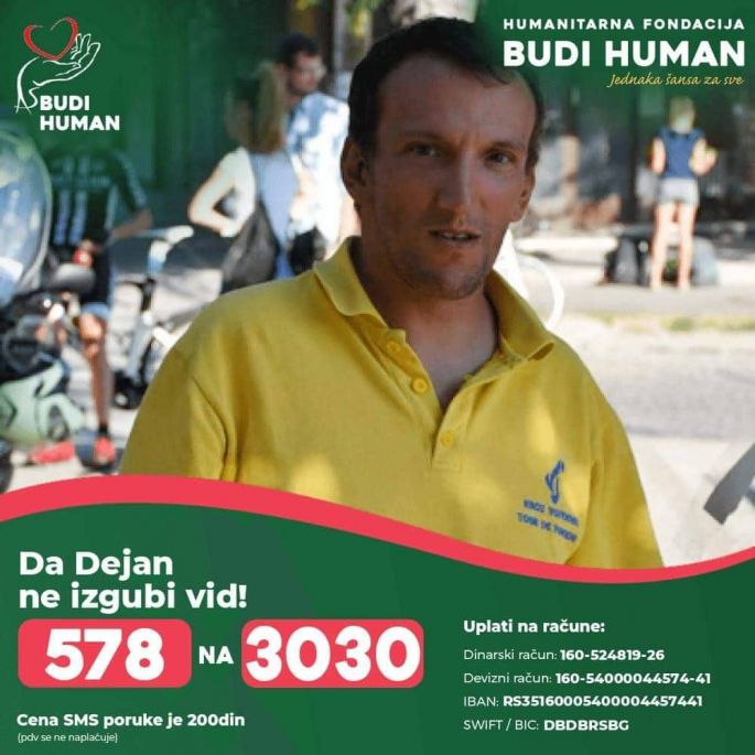 Humanitarna fondacija Budi human, za Dejana