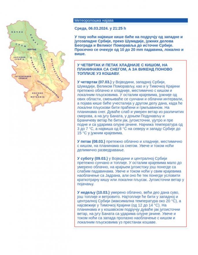 Foto: RHMZ Printscreen