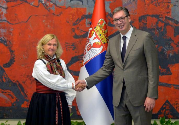 Aleksandar Vučić i Kristin Melosom
