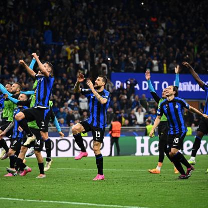 Fudbaleri Intera nakon pobede protiv Milana
